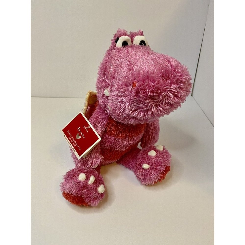 Hallmark Valentine’s Day Bernice Pink‎ Dragon Singing Motion Plush Toy Works 12”